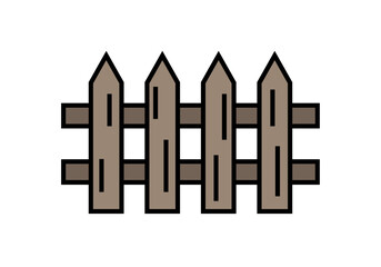 Valla de madera en fondo blanco