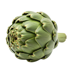 Fototapeta premium Fresh green artichoke isolated on transparent background