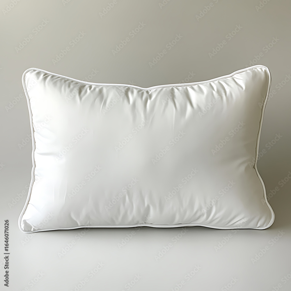 Aufkleber soft, plush white pillow with smooth surface and piped edges, perfect for adding comfort and style t