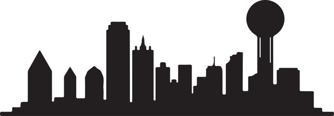 Dallas skyline silhouette horizontal banner Texas cityscape vector illustration © Team RAS