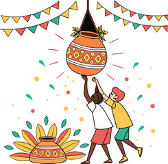 dahi handi festival vector art