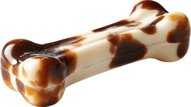 Giraffe Print Dog Bone, isolated on transparent background