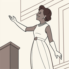 smart lady vector art design.