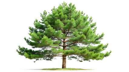 Fototapeta premium Beautiful pine tree isolated on transparent background, showcasing its lush green foliage and intricate branch structure