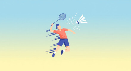 badminton player vector illustration