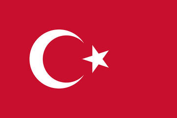 Flag of Turkey, vector illustration.