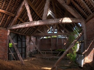 Barn interior, England