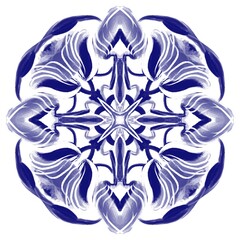 flower pattern decorative plate. Design for ceramic tiles