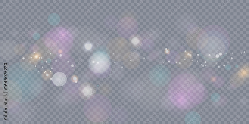 Poster sparkling glare light effects with colorful shimmer. beautiful lens flare effect with bokeh, glitter