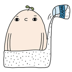 hand drawn illustration of a jar of sugar	
