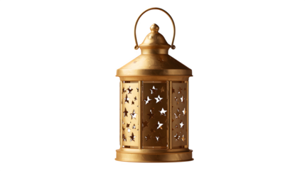 Golden Star Lantern, isolated on transparent background