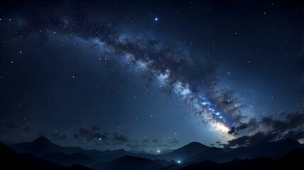 Fototapeta premium Stunning View of the Milky Way Galaxy in a Dark Night Sky