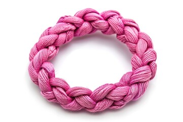 Pink braided cotton cord circle craft