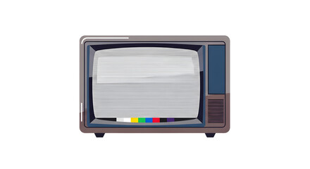 Retro television with static screen illustration
