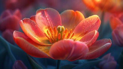 A close-up of a vibrant tulip