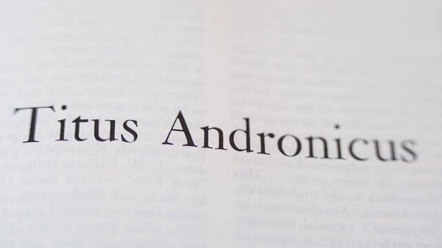 Title page for Shakespeare's play Titus Andronicus
