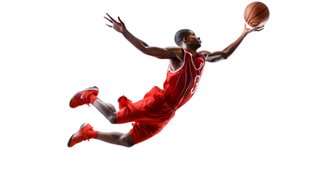 Basketball Player Dunking, isolated on transparent background