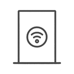 Wi-Fi Router Line Icon with Signal Symbol, Minimalist Wireless Access Point Vector Design