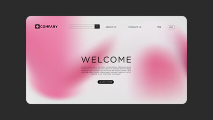 Modern pink website template for business, welcome users to join, learn more and contact us
