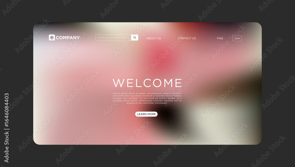 Aufkleber modern website template design with elegant gradient background for business and creative projects