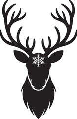 Reindeer Silhouette Vector Illustration: Animal Design Element for Winter Projects