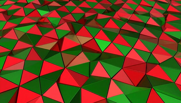 Abstract Geometric Triangles Forming A Colorful Wave Surface Pattern Background - Powered by Adobe