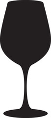 Elegant Wine Glass Silhouette Vector Graphic for Beverage and Restaurant Designs