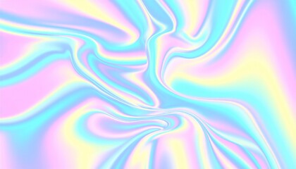 Obraz premium Abstract Holographic Prism Swirl Background with Pastel Colors and Light Reflections in Digital Style