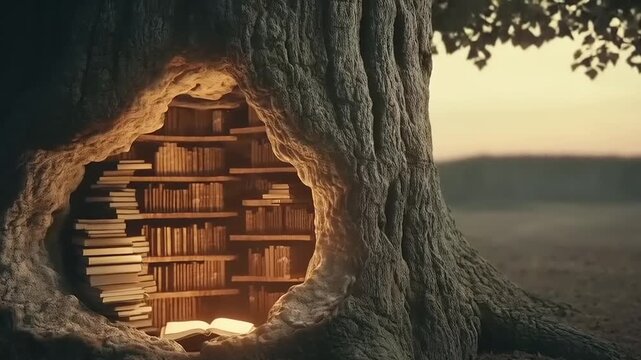 The Magical Tree Library: A Sanctuary for Literature and Knowledge