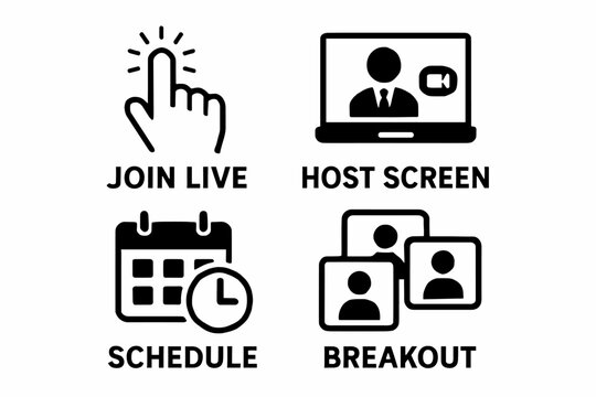 Join live host screen schedule breakout conference symbols