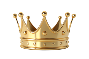 Luxurious golden royal crown isolated on black background