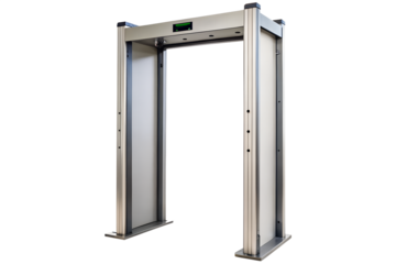 Metal detector isolated on transparent background is a security device used at airports and other secure locations