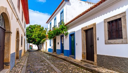 Fototapeta premium Old European town street scene
