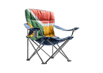 Colorful Camping Chair with South African Flag Design on Display