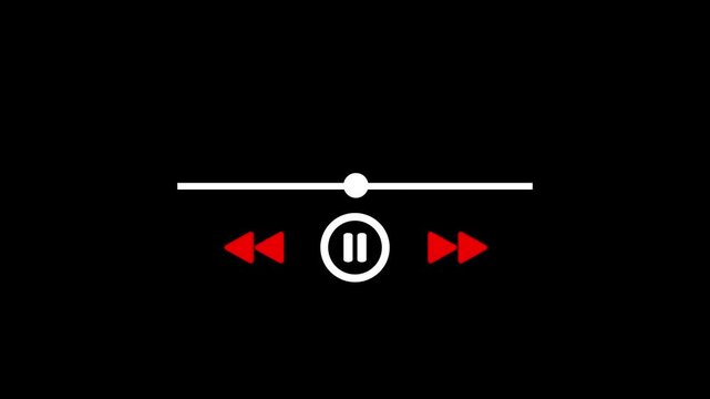 modern media player interface featuring intuitive controls for rewind, play pause, and fast forward, along with a progress slider for seamless media navigation.