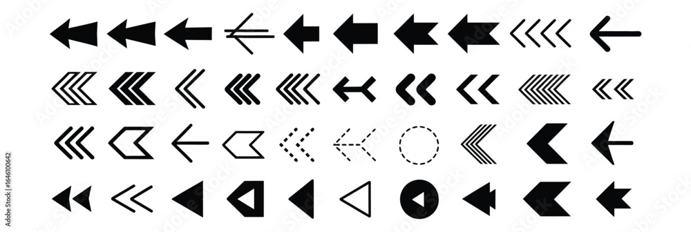 Aufkleber vector art of a diverse collection of arrow icons isolated on white background, offering various sty