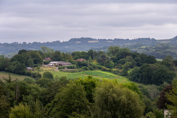 Walking around Mayfield, High Weald, East Sussex, England, on a cloudy summer day, view of the countryside.