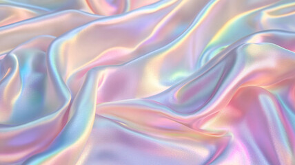 Obraz premium Iridescent light reflections on smooth pastel silk surface