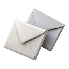 Two elegant square envelopes in light neutral tones presented on a clean white background