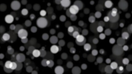 Abstract Monochrome Bokeh Elegant Grey and White Circles on Black Particle Bokeh Effects