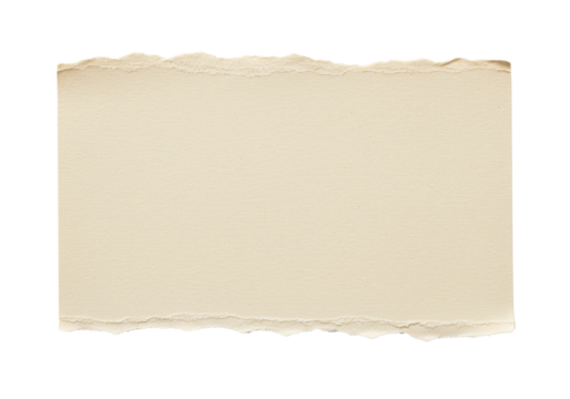 Square-shaped torn light beige paper with fiber details, isolated on white, perfect for neutral and clean title backgrounds.