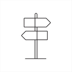 Minimalist Two-Way Signpost Illustration Guiding Decisions and Directions with Clean Lines in a Simple Black and White Design