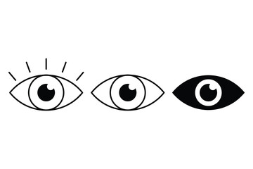 set of eye icon, look and vision icon vector illustration symbol. 