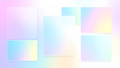 Fototapeta premium Abstract Pastel Glassmorphism Background with Blurred Squares and Soft Shadows