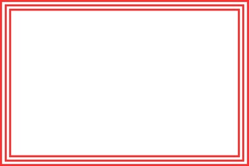 Fototapeta premium Simple Unique Frame with White Background Red Color Frame, Border Frame, Photo Frame, Wedding Frame, Simple Lines