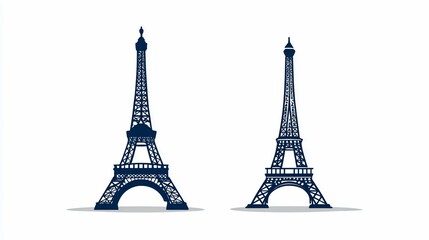 Two Silhouette Illustrations of a Tall Wrought-Iron Structure on a White Background