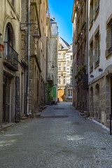 Saint-Malo, beautiful city in Brittany, old houses in the historic center
