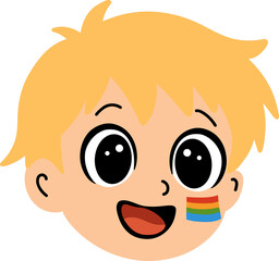 Obraz premium Boy with Rainbow