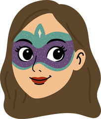 Woman with Masquerade Mask