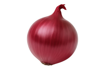 Fresh red onion bulb isolated on transparent background